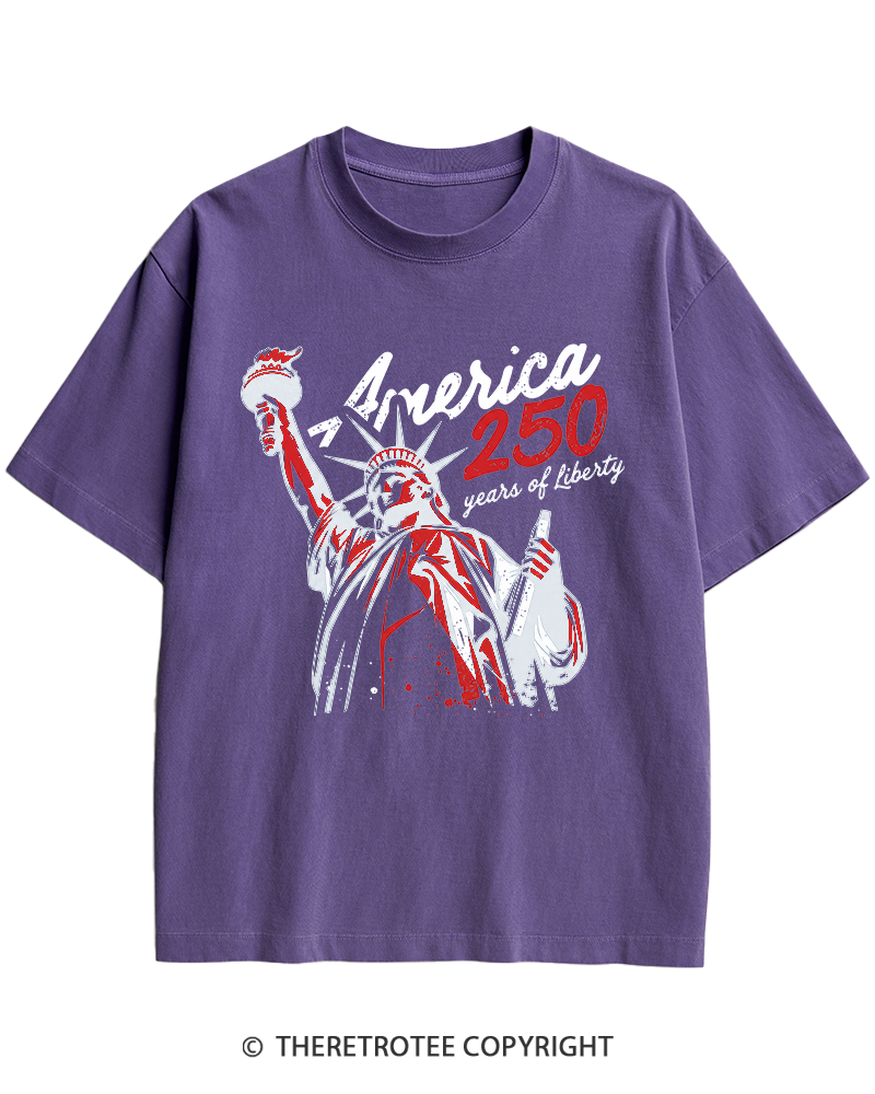 TheRetroTee 250 Years Of Liberty Retro 1776 Heavy Cotton T-Shirt
