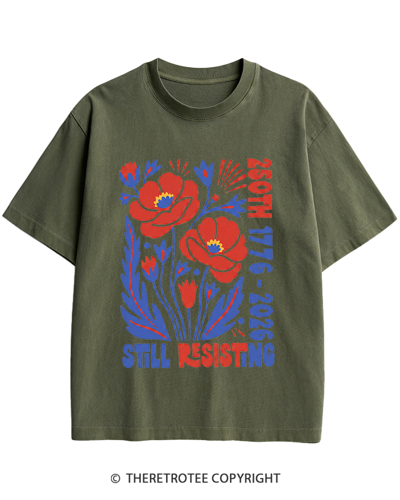 TheRetroTee USA 250th Still Resisting Heavy Cotton T-Shirt