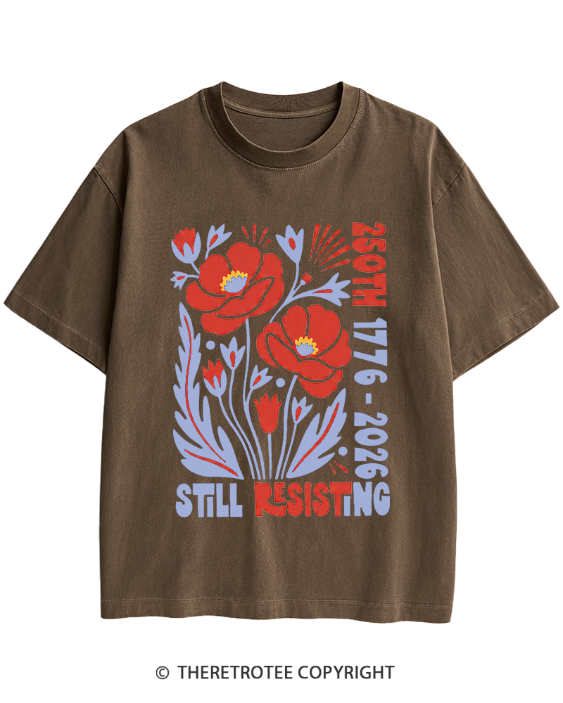 TheRetroTee USA 250th Still Resisting Heavy Cotton T-Shirt