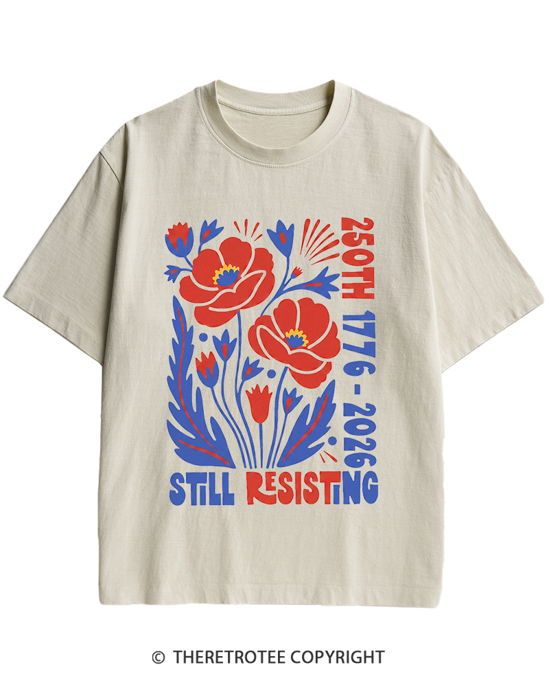TheRetroTee USA 250th Still Resisting Heavy Cotton T-Shirt