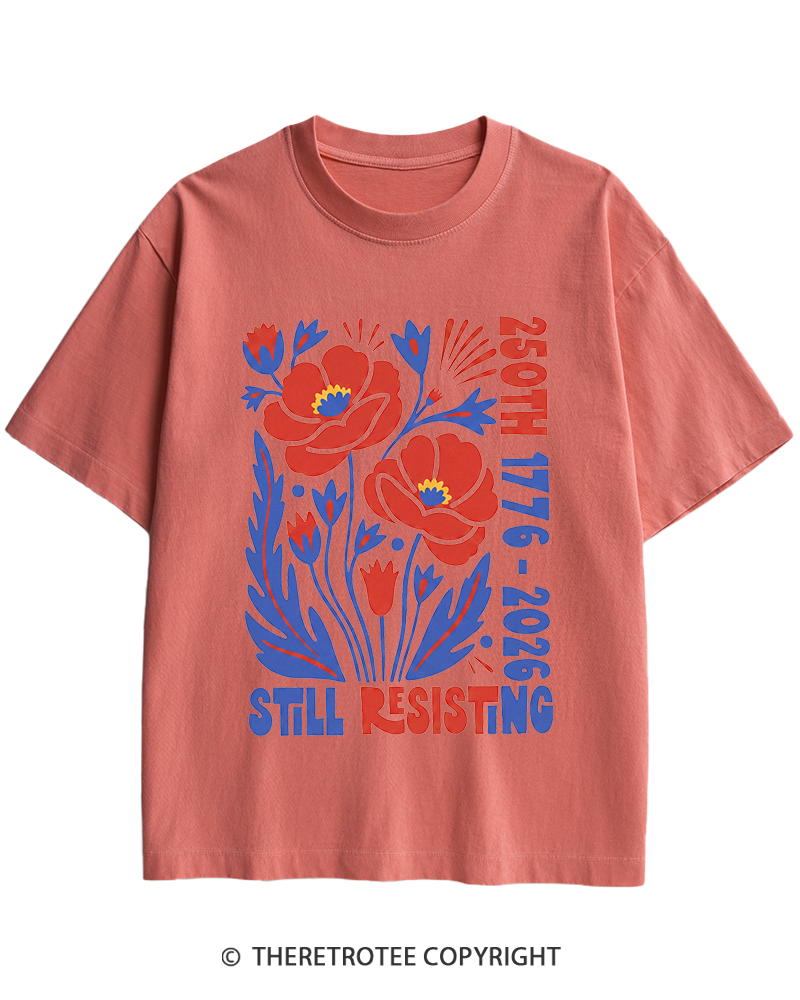 TheRetroTee USA 250th Still Resisting Heavy Cotton T-Shirt