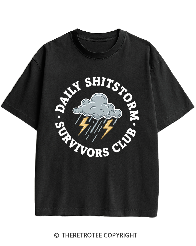 TheRetroTee Daily Shitstorm Survivors Club 1990s Heavy Cotton T-Shirt