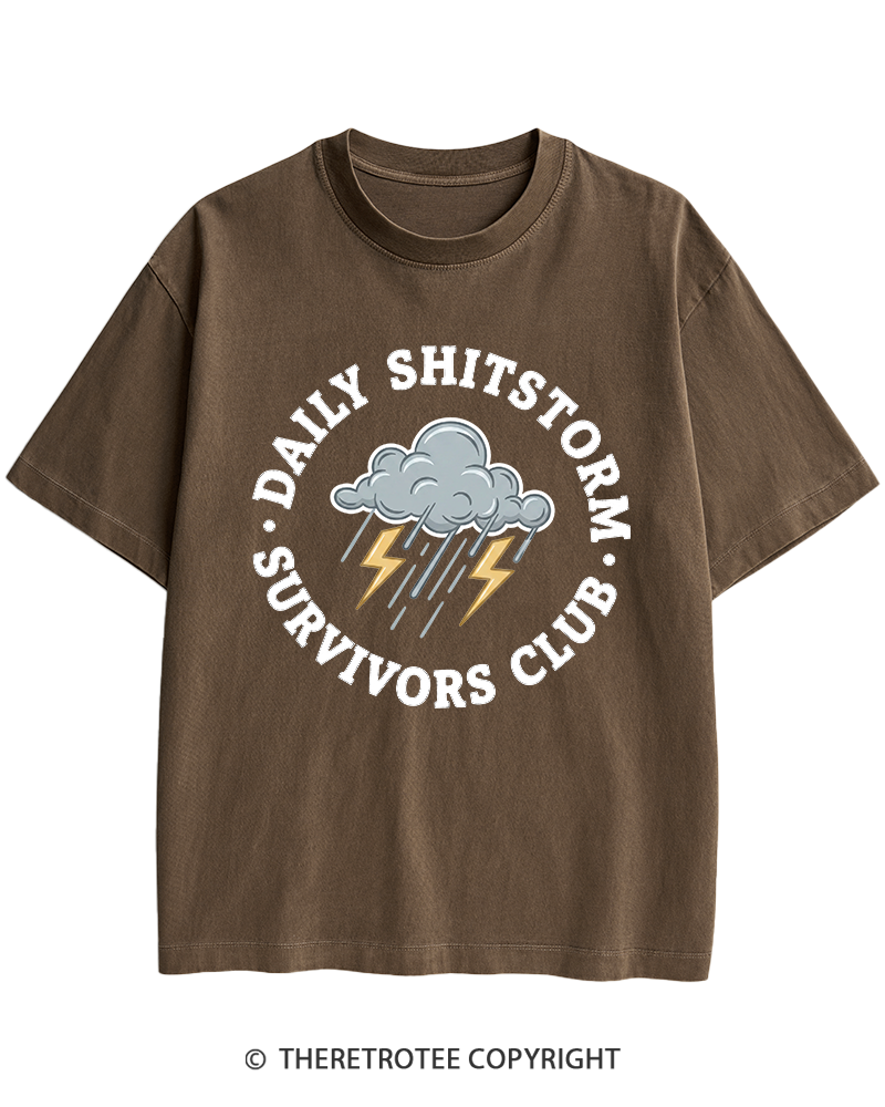 TheRetroTee Daily Shitstorm Survivors Club 1990s Heavy Cotton T-Shirt
