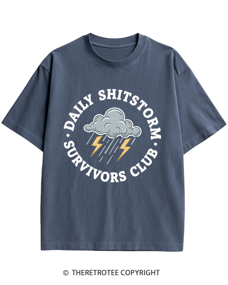 TheRetroTee Daily Shitstorm Survivors Club 1990s Heavy Cotton T-Shirt