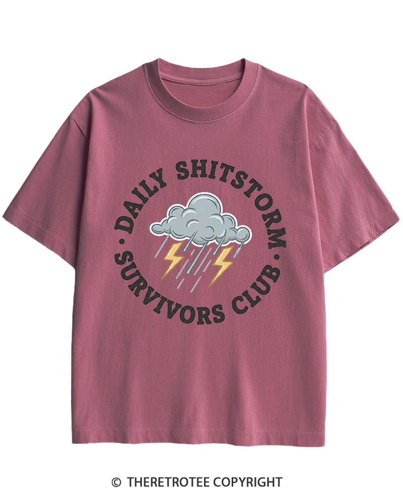 TheRetroTee Daily Shitstorm Survivors Club 1990s Heavy Cotton T-Shirt