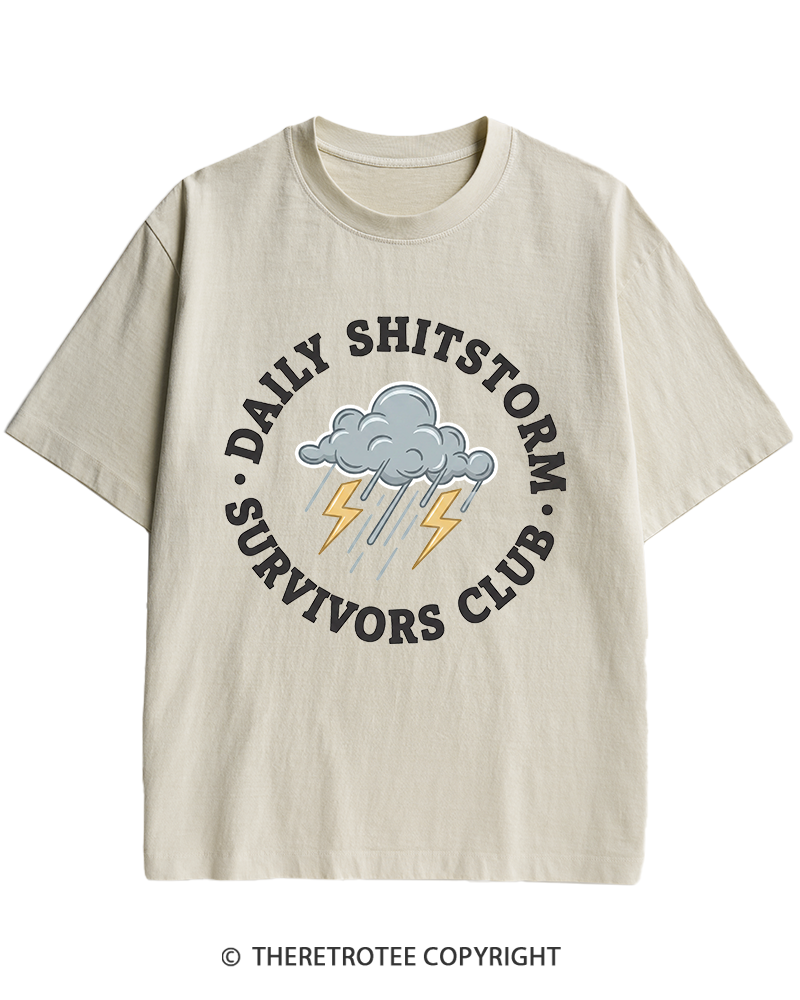 TheRetroTee Daily Shitstorm Survivors Club 1990s Heavy Cotton T-Shirt