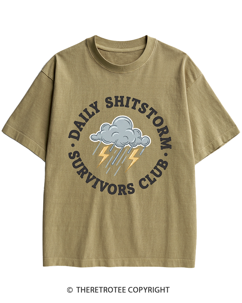 TheRetroTee Daily Shitstorm Survivors Club 1990s Heavy Cotton T-Shirt
