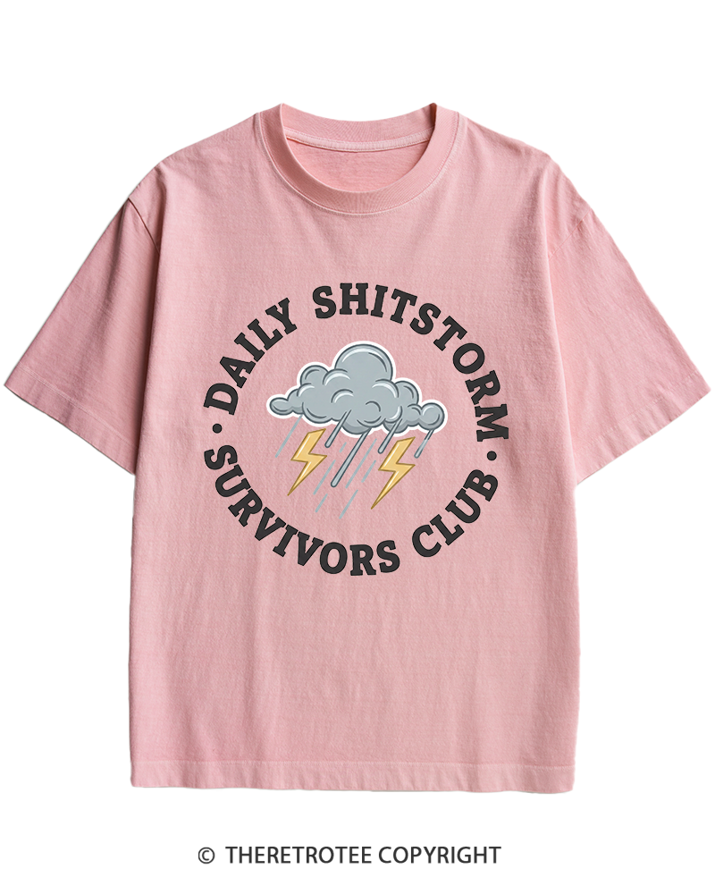 TheRetroTee Daily Shitstorm Survivors Club 1990s Heavy Cotton T-Shirt