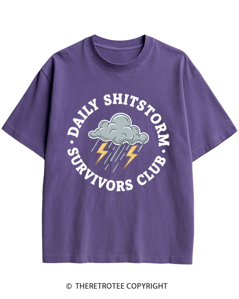 TheRetroTee Daily Shitstorm Survivors Club 1990s Heavy Cotton T-Shirt