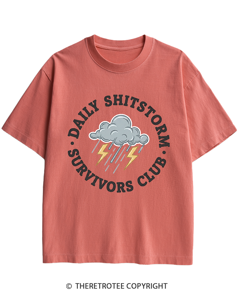 TheRetroTee Daily Shitstorm Survivors Club 1990s Heavy Cotton T-Shirt