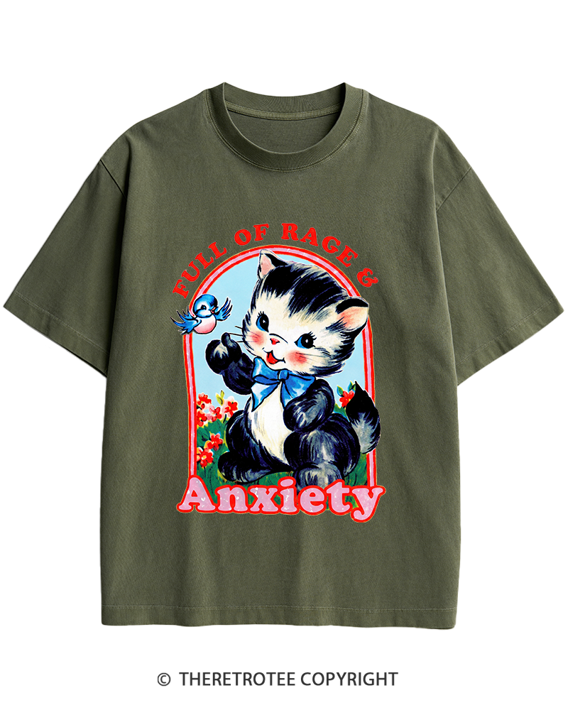 TheRetroTee Rage & Anxiety Humor 1970s Heavy Cotton T-Shirt