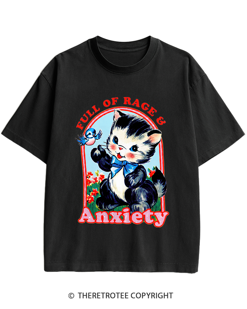 TheRetroTee Rage & Anxiety Humor 1970s Heavy Cotton T-Shirt