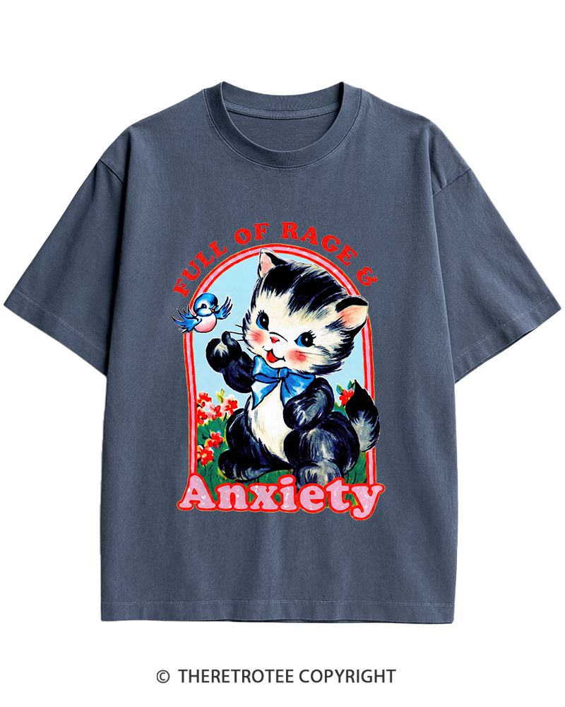 TheRetroTee Rage & Anxiety Humor 1970s Heavy Cotton T-Shirt
