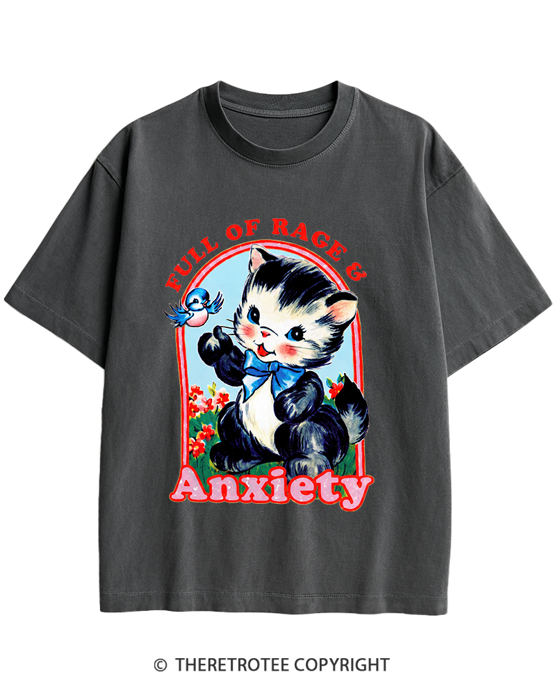 TheRetroTee Rage & Anxiety Humor 1970s Heavy Cotton T-Shirt