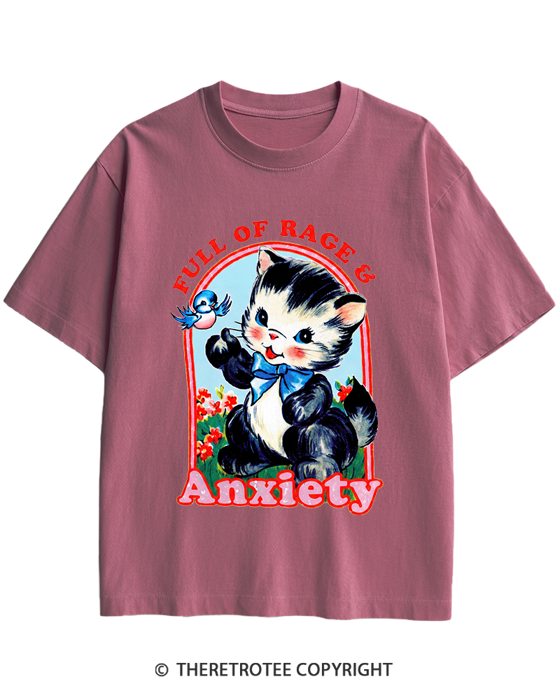 TheRetroTee Rage & Anxiety Humor 1970s Heavy Cotton T-Shirt