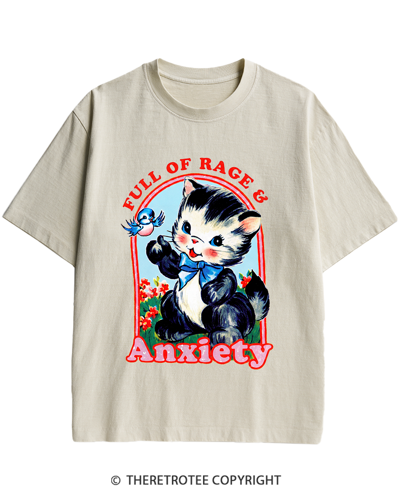 TheRetroTee Rage & Anxiety Humor 1970s Heavy Cotton T-Shirt