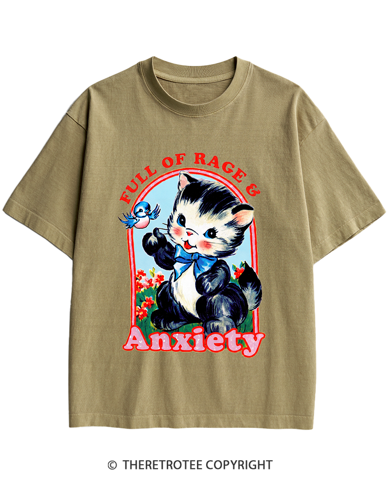 TheRetroTee Rage & Anxiety Humor 1970s Heavy Cotton T-Shirt