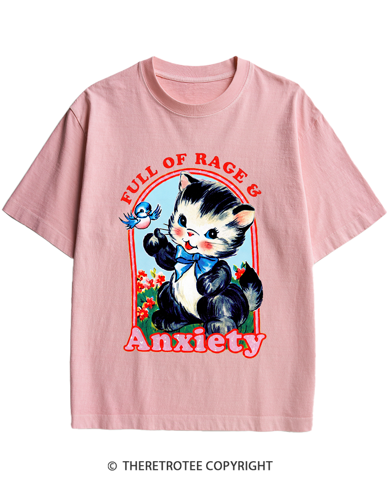 TheRetroTee Rage & Anxiety Humor 1970s Heavy Cotton T-Shirt
