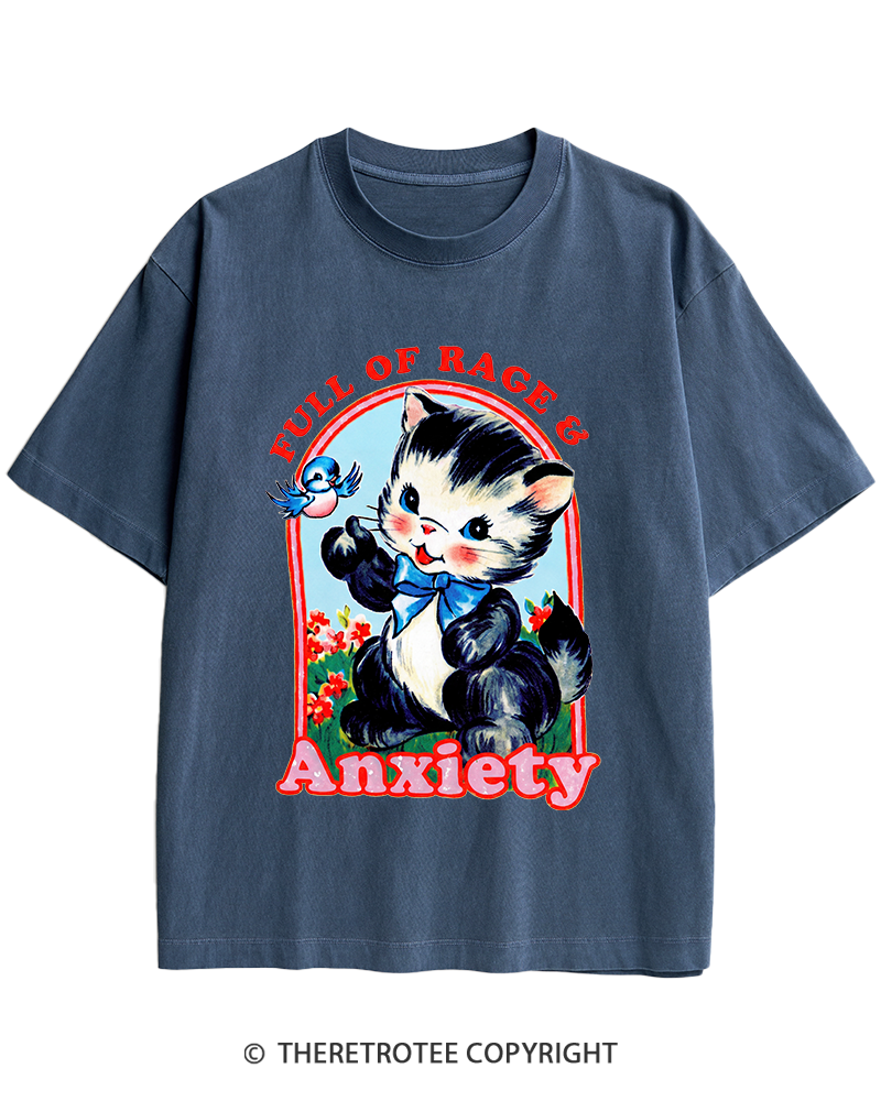 TheRetroTee Rage & Anxiety Humor 1970s Heavy Cotton T-Shirt