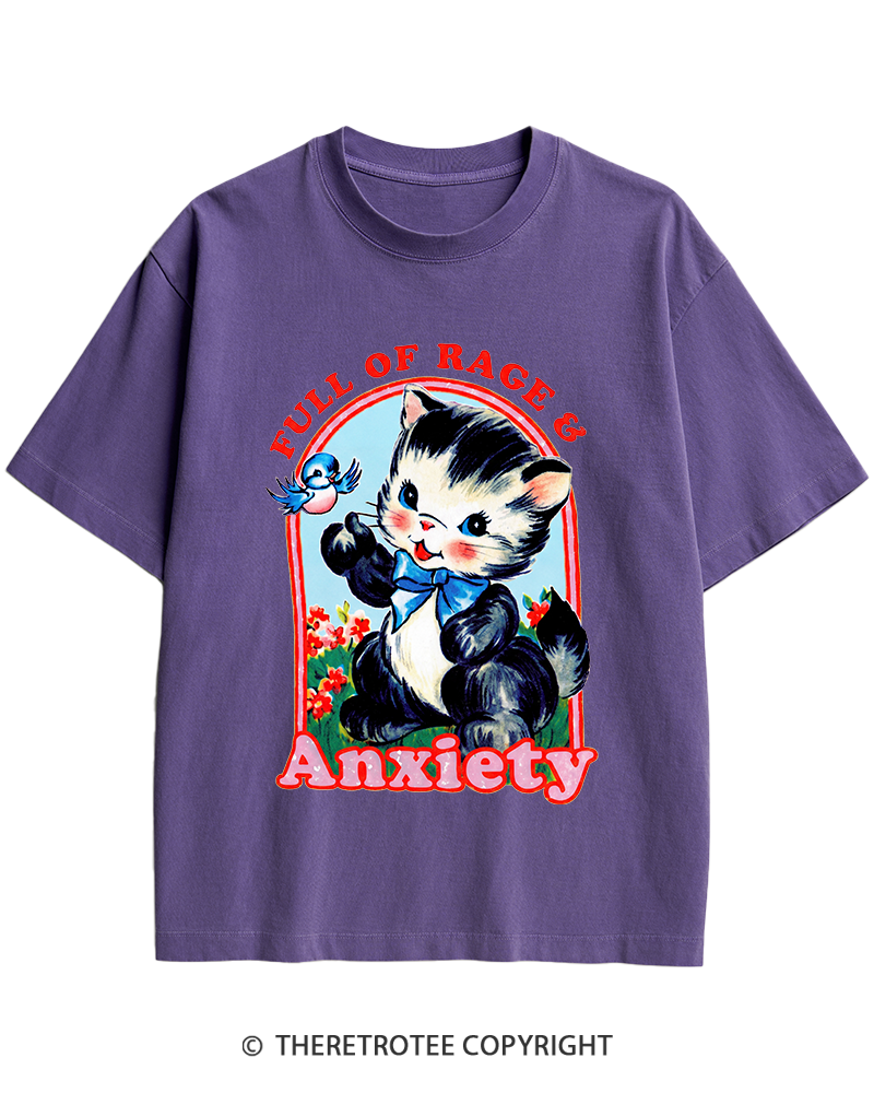 TheRetroTee Rage & Anxiety Humor 1970s Heavy Cotton T-Shirt