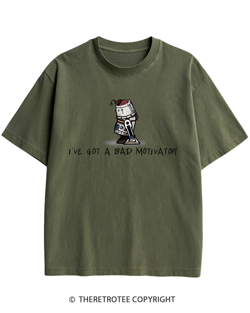 TheRetroTee I've Got a Bad Motivator 1970s Heavy Cotton T-Shirt