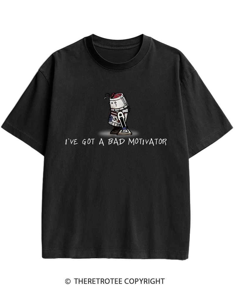 TheRetroTee I've Got a Bad Motivator 1970s Heavy Cotton T-Shirt