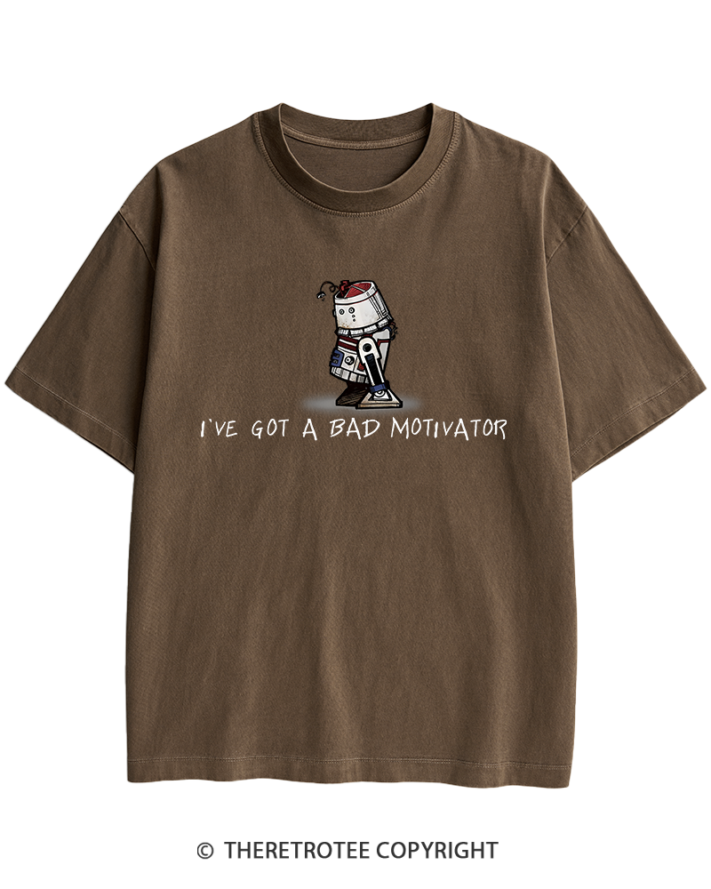 TheRetroTee I've Got a Bad Motivator 1970s Heavy Cotton T-Shirt