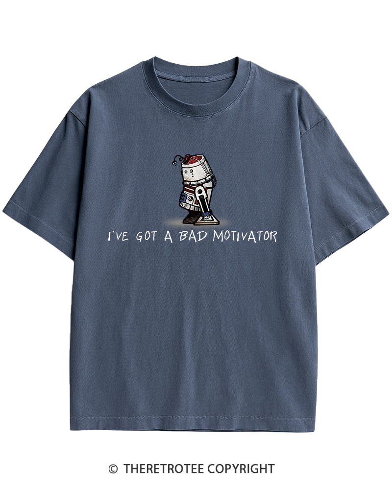 TheRetroTee I've Got a Bad Motivator 1970s Heavy Cotton T-Shirt