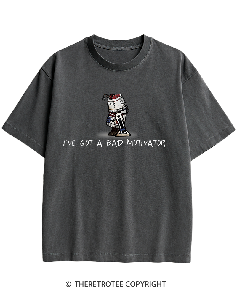 TheRetroTee I've Got a Bad Motivator 1970s Heavy Cotton T-Shirt