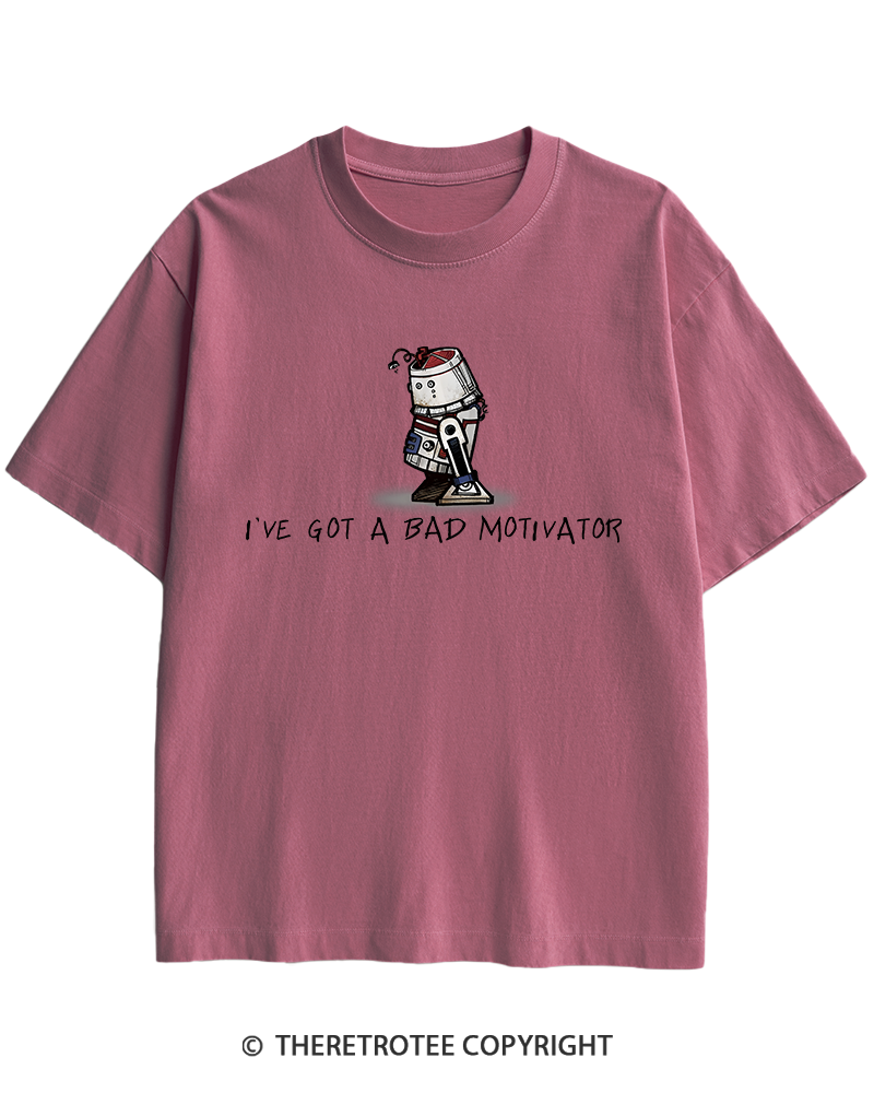 TheRetroTee I've Got a Bad Motivator 1970s Heavy Cotton T-Shirt