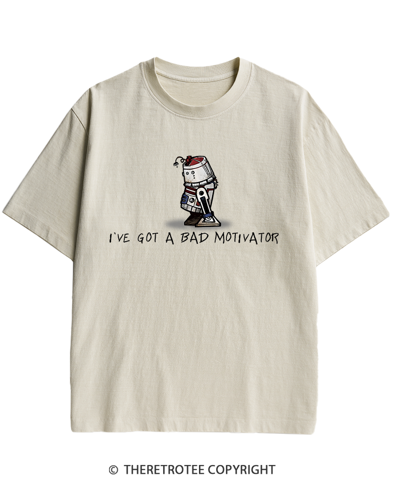 TheRetroTee I've Got a Bad Motivator 1970s Heavy Cotton T-Shirt