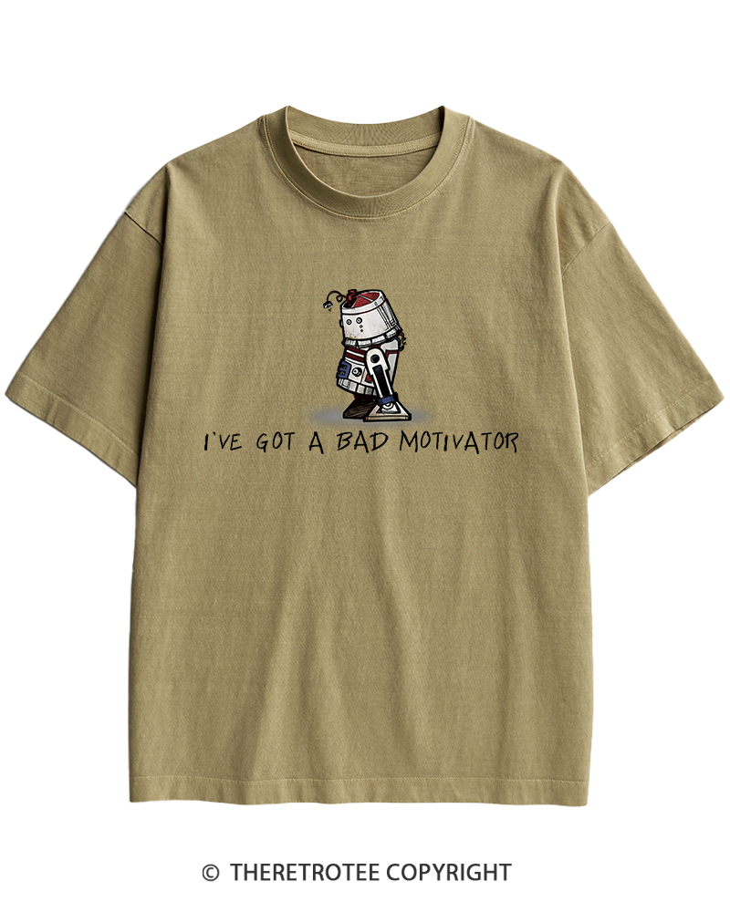 TheRetroTee I've Got a Bad Motivator 1970s Heavy Cotton T-Shirt