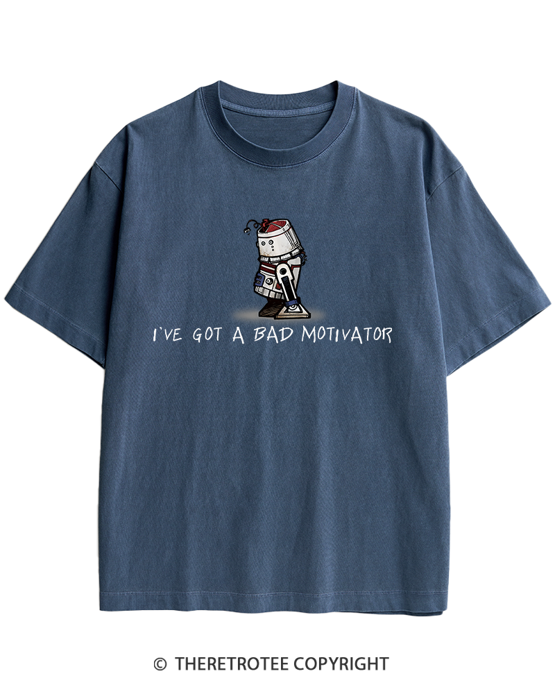 TheRetroTee I've Got a Bad Motivator 1970s Heavy Cotton T-Shirt