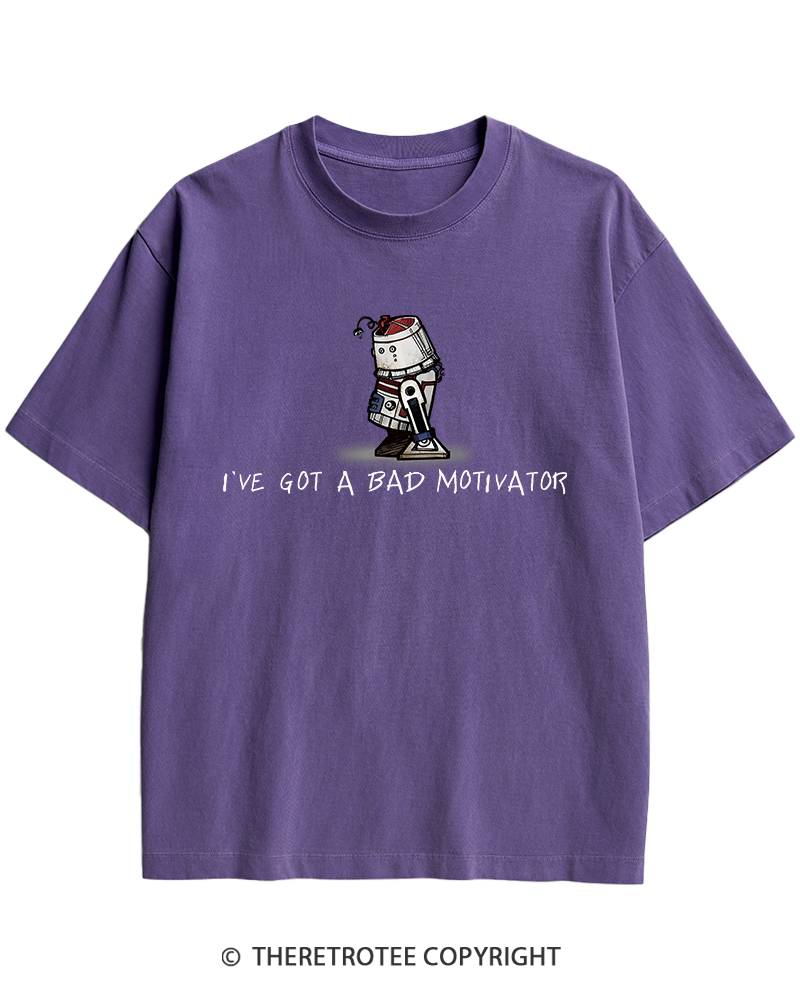 TheRetroTee I've Got a Bad Motivator 1970s Heavy Cotton T-Shirt