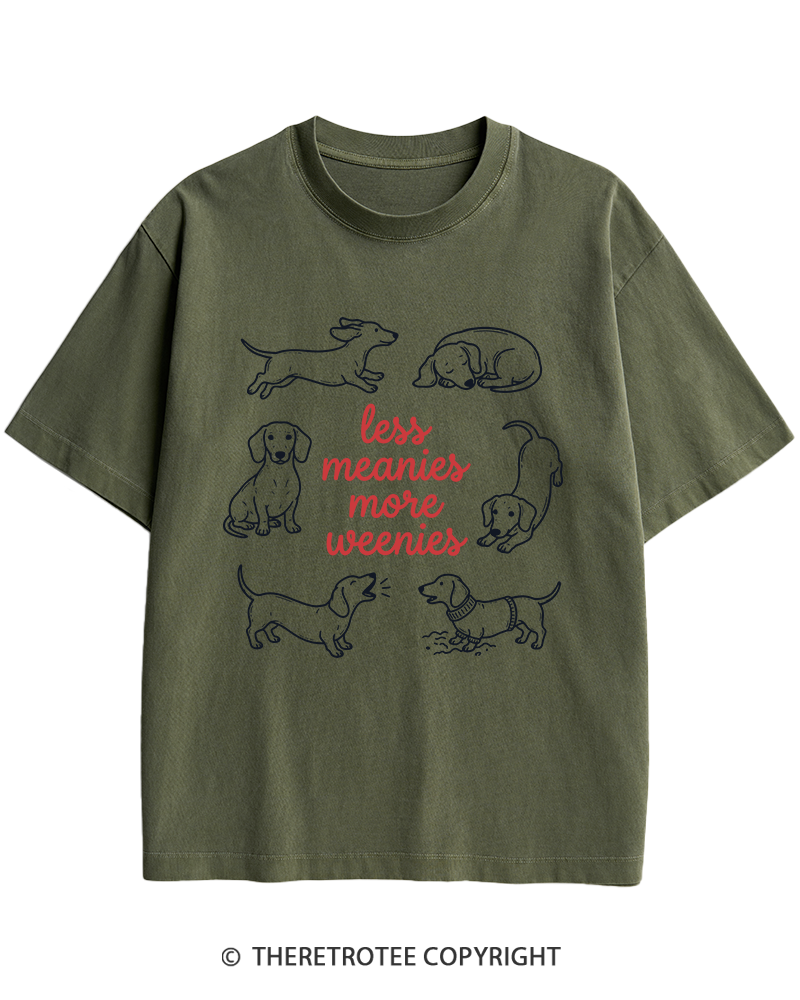TheRetroTee Less Meanies More Weenies 1980s Heavy Cotton T-Shirt
