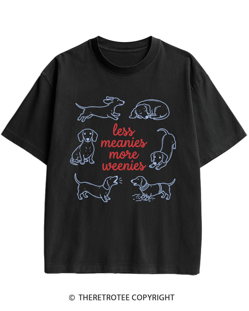 TheRetroTee Less Meanies More Weenies 1980s Heavy Cotton T-Shirt
