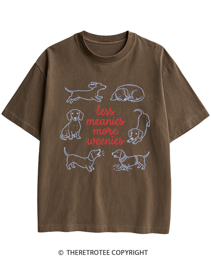 TheRetroTee Less Meanies More Weenies 1980s Heavy Cotton T-Shirt