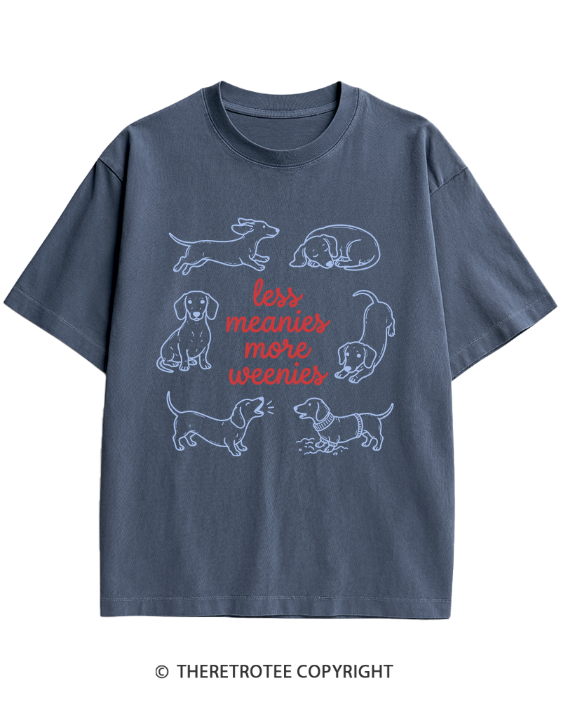 TheRetroTee Less Meanies More Weenies 1980s Heavy Cotton T-Shirt