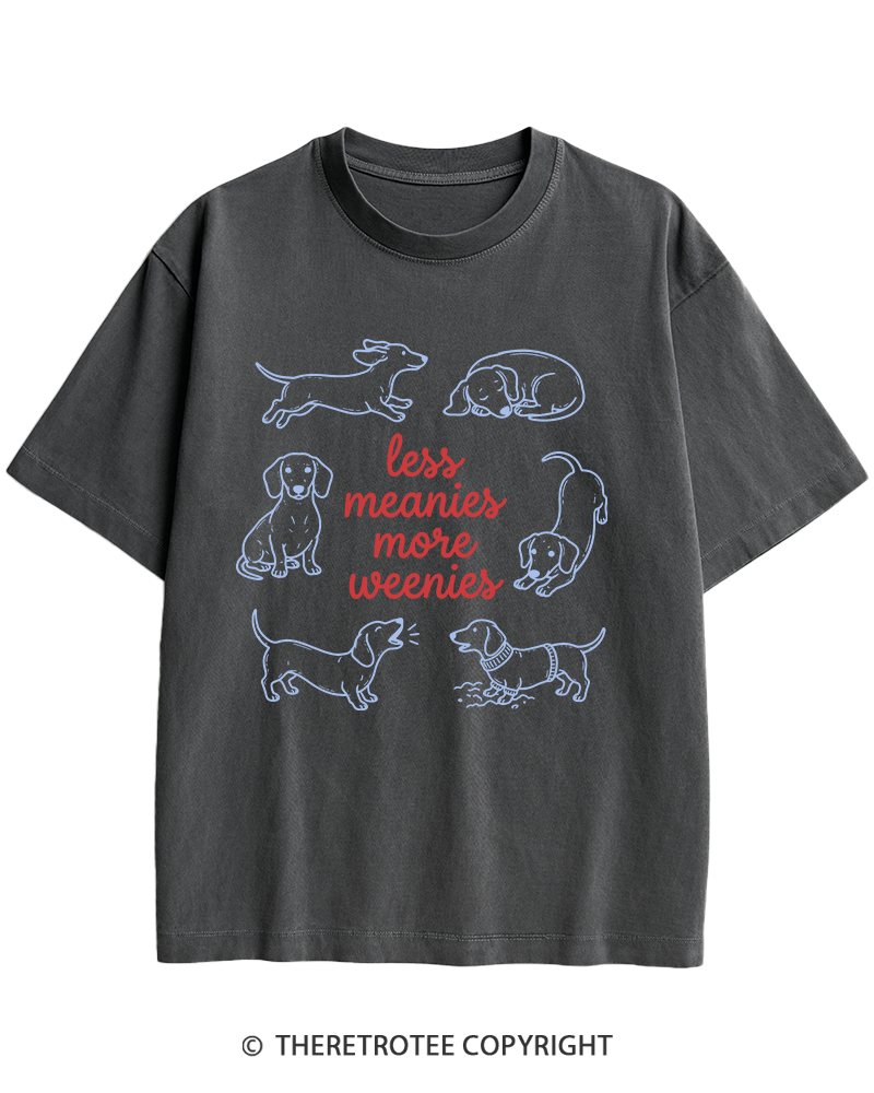 TheRetroTee Less Meanies More Weenies 1980s Heavy Cotton T-Shirt