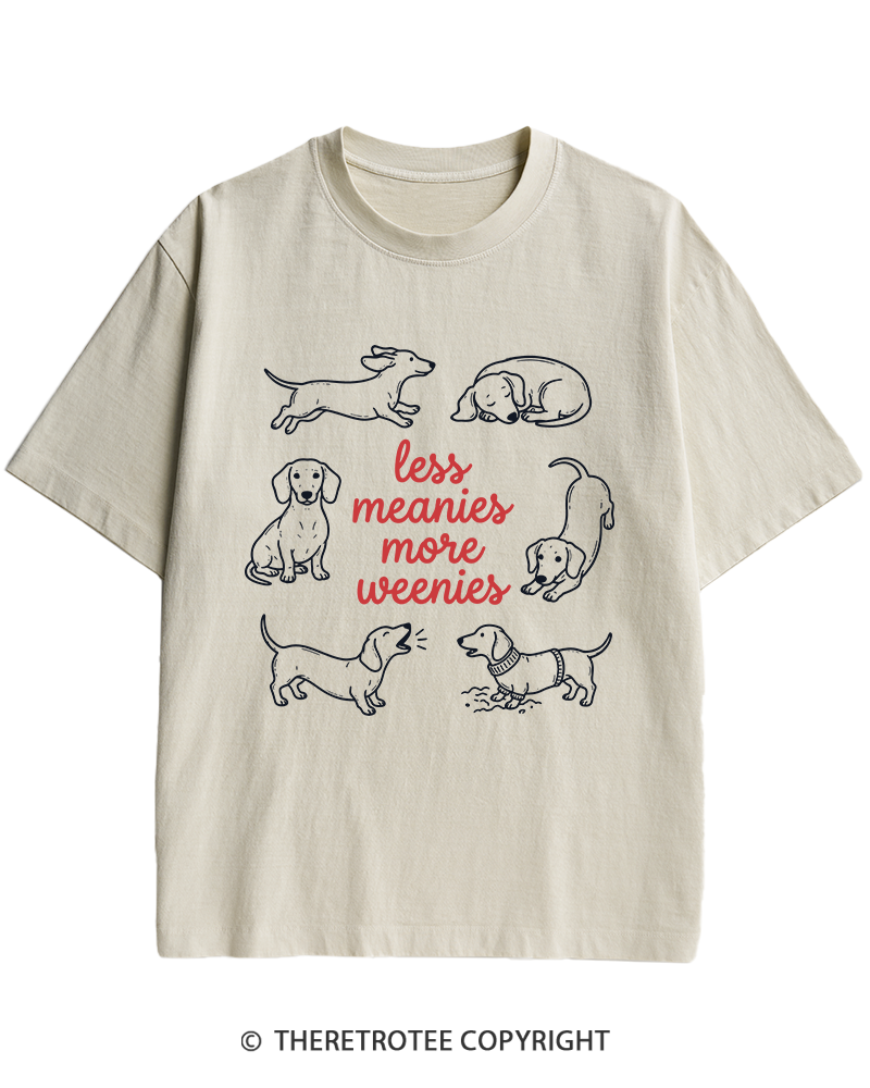 TheRetroTee Less Meanies More Weenies 1980s Heavy Cotton T-Shirt