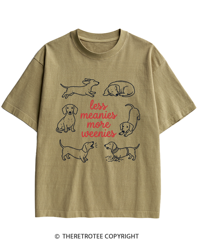 TheRetroTee Less Meanies More Weenies 1980s Heavy Cotton T-Shirt