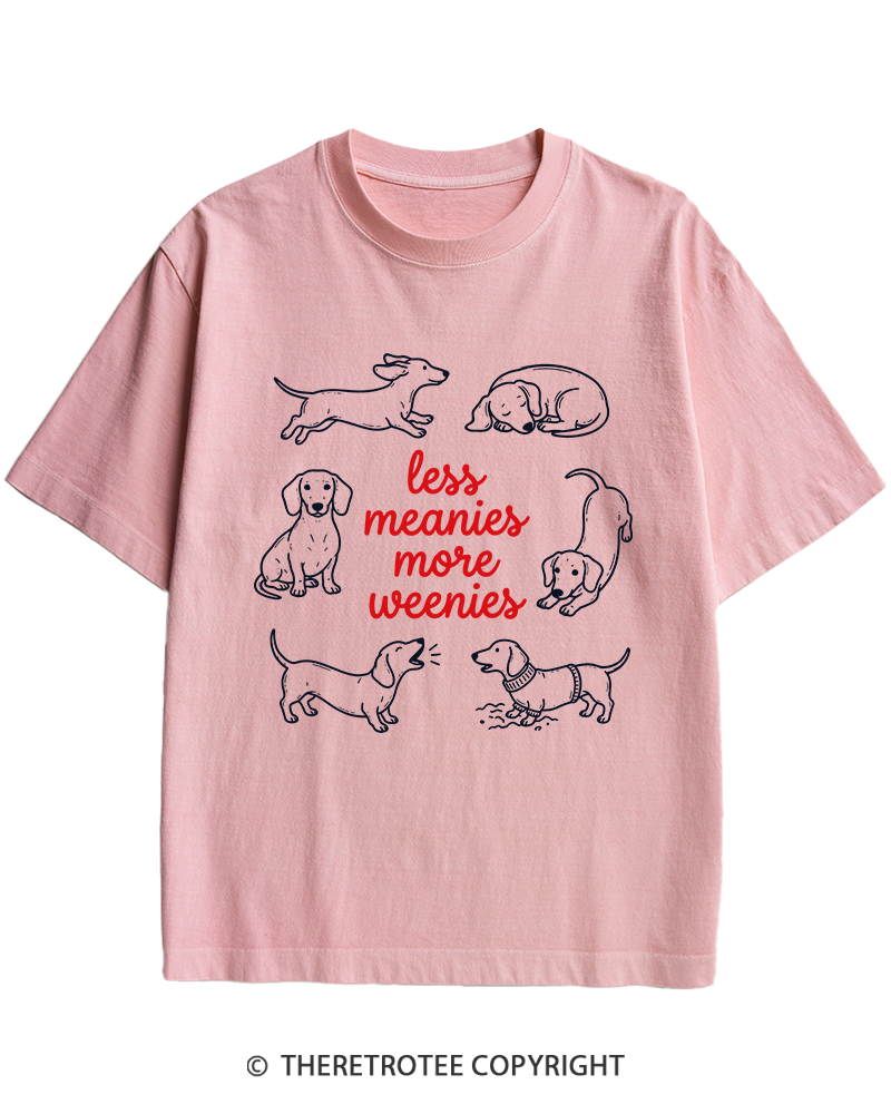 TheRetroTee Less Meanies More Weenies 1980s Heavy Cotton T-Shirt