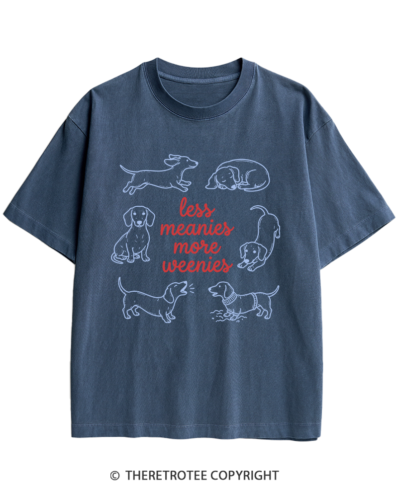 TheRetroTee Less Meanies More Weenies 1980s Heavy Cotton T-Shirt
