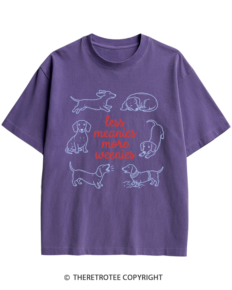 TheRetroTee Less Meanies More Weenies 1980s Heavy Cotton T-Shirt