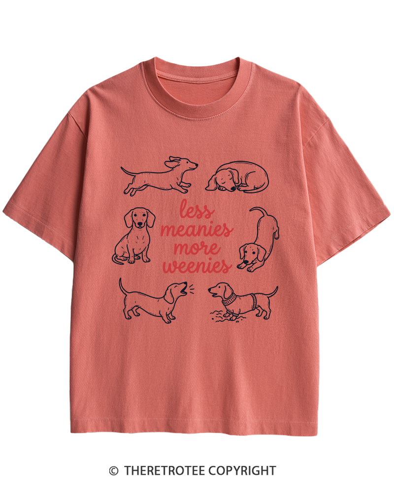 TheRetroTee Less Meanies More Weenies 1980s Heavy Cotton T-Shirt