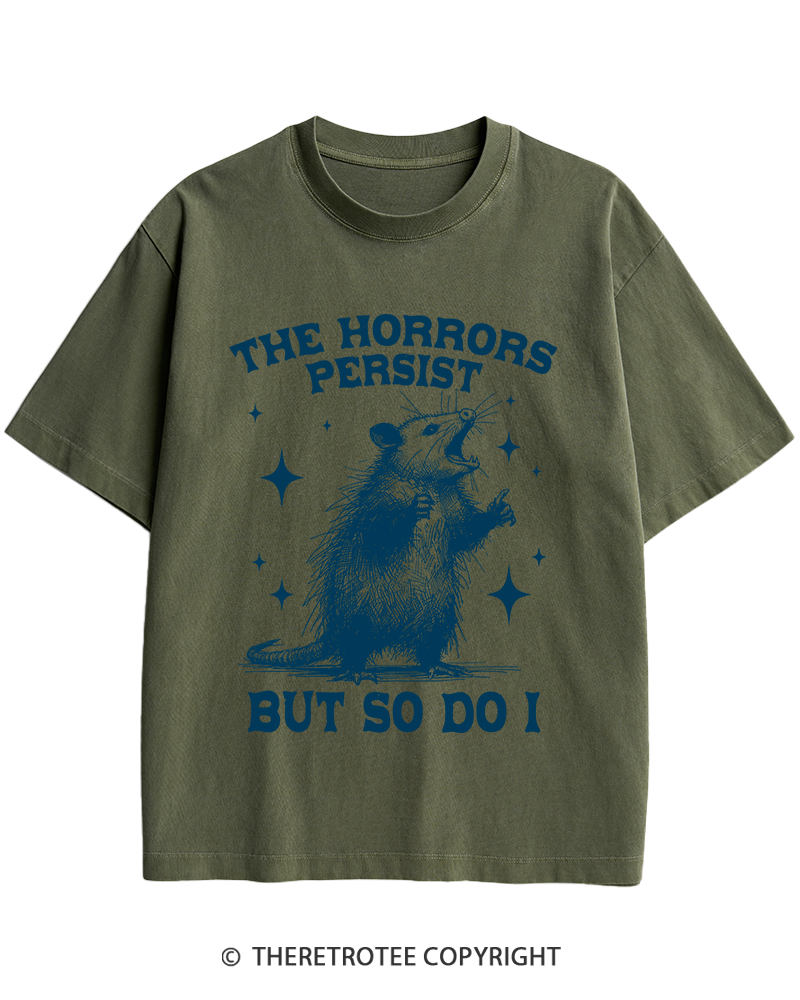 TheRetroTee The Horrors Persist But So Do I 1970s Heavy Cotton T-Shirt