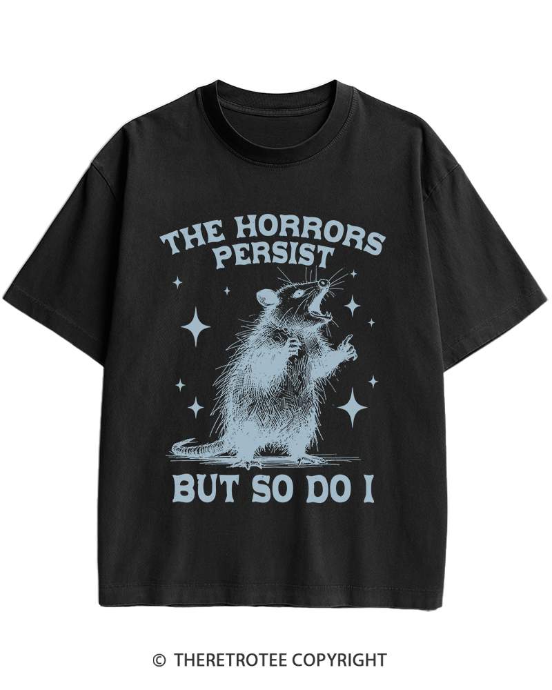 TheRetroTee The Horrors Persist But So Do I 1970s Heavy Cotton T-Shirt