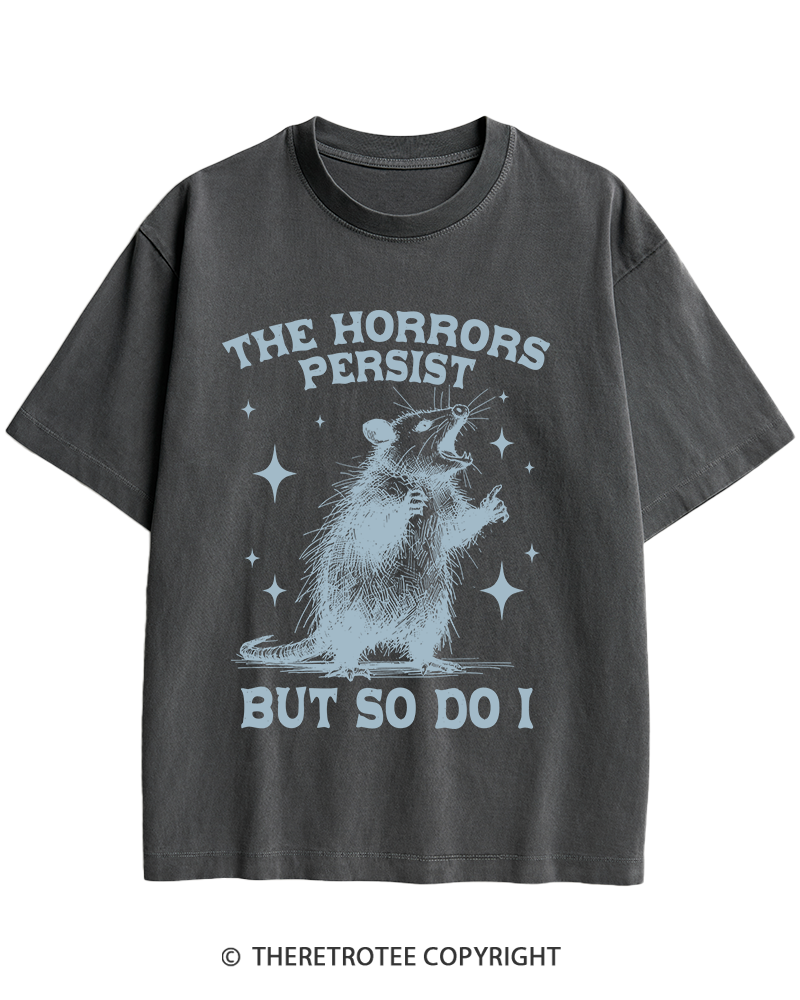 TheRetroTee The Horrors Persist But So Do I 1970s Heavy Cotton T-Shirt
