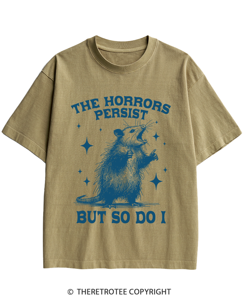 TheRetroTee The Horrors Persist But So Do I 1970s Heavy Cotton T-Shirt