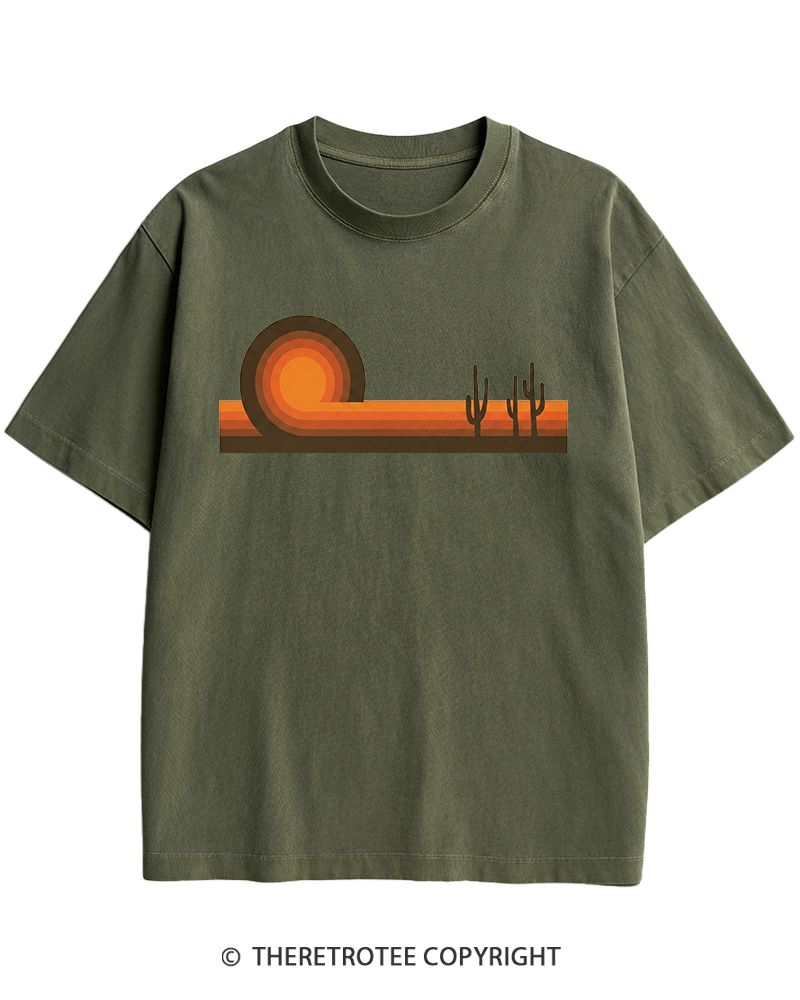 TheRetroTee Desert Horizons 1970s Heavy Cotton T-Shirt